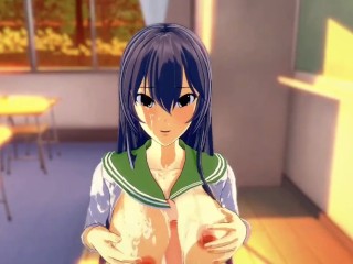 3D hentai HIGHSCHOOL OF THE DEAD Busujima Saeko Titty fuck