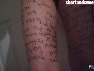 Teen Slut Degraded and Humiliated Showing Off Body Writing