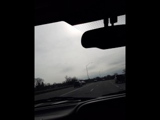 Huge 65 mph climax orgasm in busy traffic, Loud cussing moaning cumshot