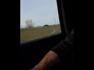 Huge 65 mph climax orgasm in busy traffic, Loud cussing moaning cumshot