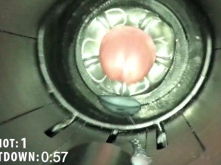 Milked by Fleshlight Launch with Quickshot. I came twice. Cumshot countdown