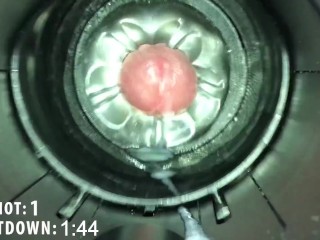 Milked by Fleshlight Launch with Quickshot. I came twice. Cumshot countdown