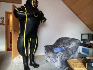 full try on MD-Latex Inflatable Cyborg Hazmat Suit