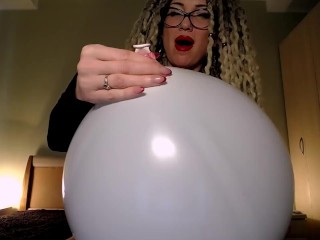 White balloon blowing NO POP