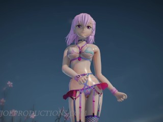 MMD R18 4k UHD Misaka Rose Bondage bikini - Pom Pom Dance 1071