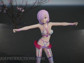 MMD R18 4k UHD Misaka Rose Bondage bikini - Pom Pom Dance 1071