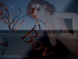 MMD R18 4k - Misaka Mikoto - bikini and stockings - Bad Boy - 1023