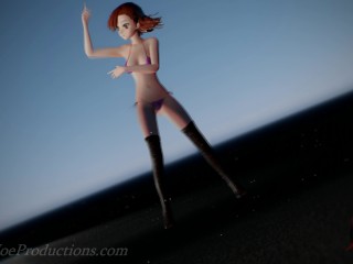 MMD R18 4k - Misaka Mikoto - bikini and stockings - Bad Boy - 1023