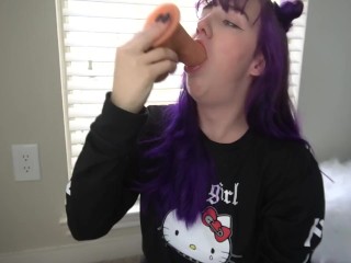 Purple Hair Deepthroat Throat Fucking Distension Hardcore