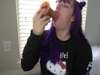 Purple Hair Deepthroat Throat Fucking Distension Hardcore