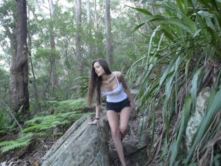 Australian Charlotte Star gets Naughty in Nature Solo Bushwalking Masturbation 