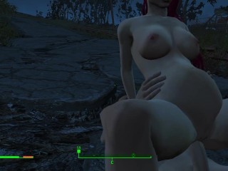 Got pregnant from a passerby right on the road | Fallout Porno