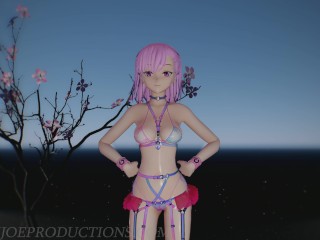 MMD SFW 4k Sexy Pink Misaka Bondage Bikini - Crab Rave - 1078