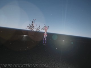 MMD SFW 4k Sexy Pink Misaka Bondage Bikini - Crab Rave - 1078