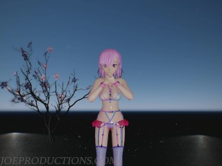MMD SFW 4k Sexy Pink Misaka Bondage Bikini - Crab Rave - 1078