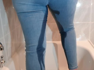 Desperate Pee My Pants When I Get Home From Work - Wetting Through Jeans