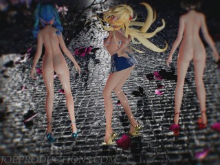 MMD R18 Blue Bikini lily, miku and Mitsu - Chung Ha - Stay Tonight - 1082