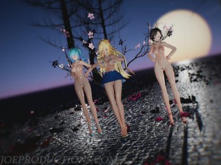 MMD R18 Blue Bikini lily, miku and Mitsu - Chung Ha - Stay Tonight - 1082