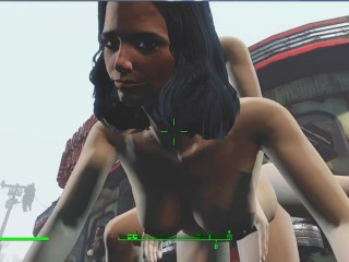 Lesbian sex right on the road to the village | fallout 4 vault girls