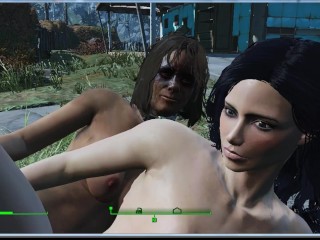 Lesbian sex right on the road to the village | fallout 4 vault girls