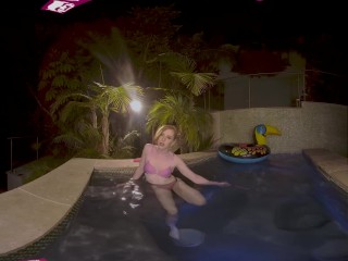 VRB TRANS Tiny Redhead Playing With Glass Dildo In Jacuzzi VR Porn