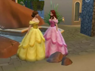 Belle and Ariel Disney Fuck Lesbian