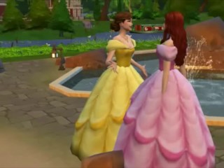 Belle and Ariel Disney Fuck Lesbian
