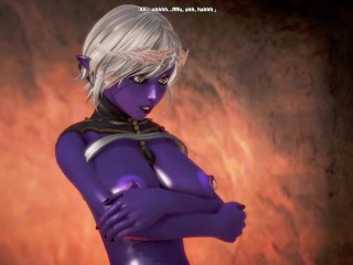 (3D Porn)(Fallen Throne) Queen Nualia masturbation and footjob