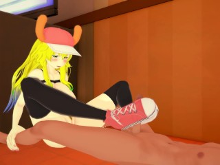 (3D Hentai)(Dragon Maid) Lucoa Quetzalcoatl bootjob
