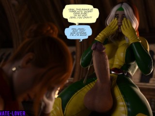 3D Comic Futa Jean Grey Vs Rogue Great Power