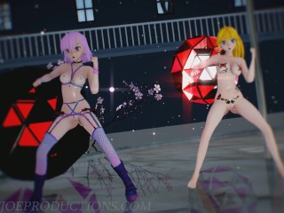 MMD R18 Nude Pink Misaka And Aylin - Elect 1097