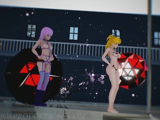 MMD R18 Nude Pink Misaka And Aylin - Elect 1097