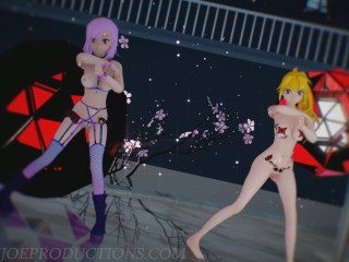 MMD R18 Nude Pink Misaka And Aylin - Elect 1097