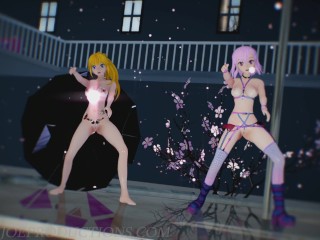 MMD R18 Nude Pink Misaka And Aylin - Elect 1097