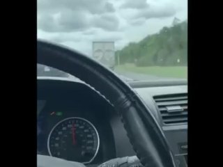 Orgasm on highway when the trucker watch me masturbate