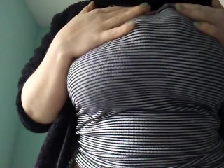 36DDD Alternative Babe Plays with Big Titties! Tease!