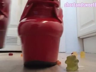 Giantess Foot Crush Gummy Bears In Heels (custom video teaser)