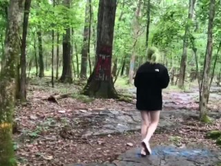 Teen Dared To Streak Naked In The Forest