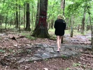 Teen Dared To Streak Naked In The Forest