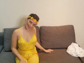 Pixiee Little strips after swallowing all of Chazzy's cum