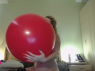 BIG Red balloon blow to pop prerecorded private( I am naked ;))