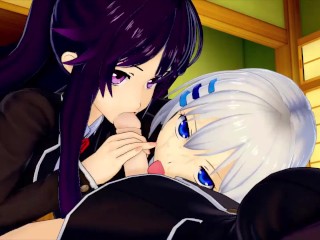 FUTA DATE A LIVE Kurumi X Tohka and Origami Tobiichi (3D HENTAI)