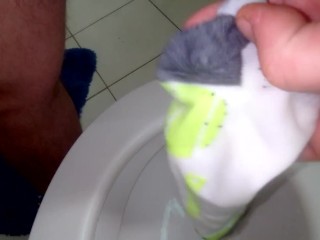Piss in stepsister's sneaker socks