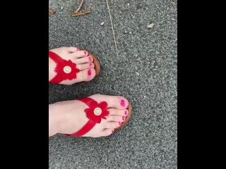 Breaking in sexy new flip flop sandals 