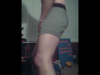 Ripping my cock from my CK boxers and shooting load