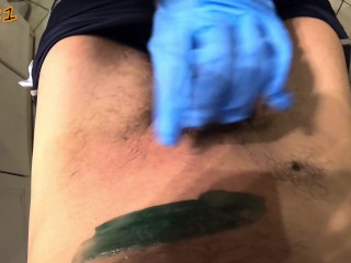 the waxing goes too far, it also offers the client an erection that ends with a mega cumshot