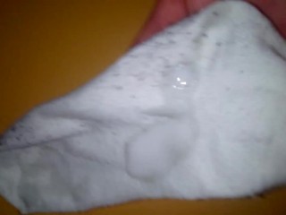 I cum on stepsister's white ankle socks