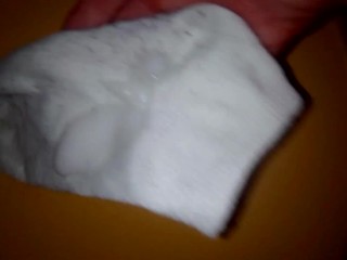 I cum on stepsister's white ankle socks
