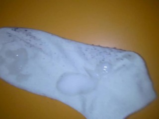 I cum on stepsister's white ankle socks