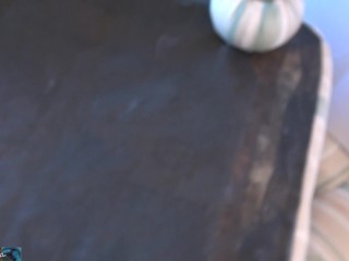 Stepmom is stuck under the ottoman and lets her stepson fuck her